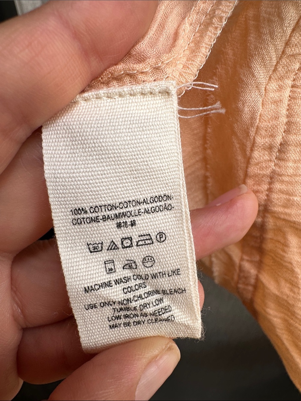 Free People Peach Eyelet Button-Front Tunic - Picture 5 of 5